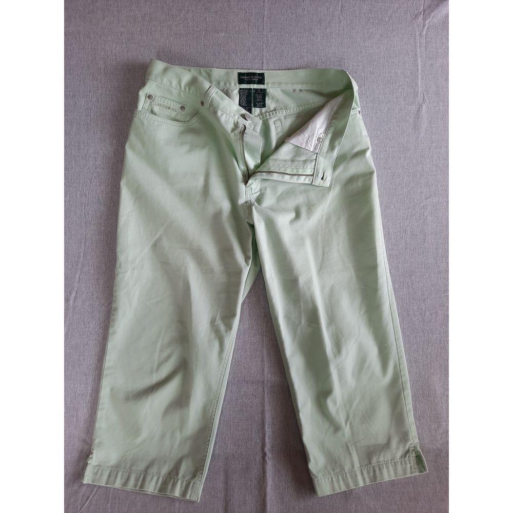 Lauren Jeans Co. Ralph Lauren Women 12 Capri Straight Wide Leg Pants Mint Green‎